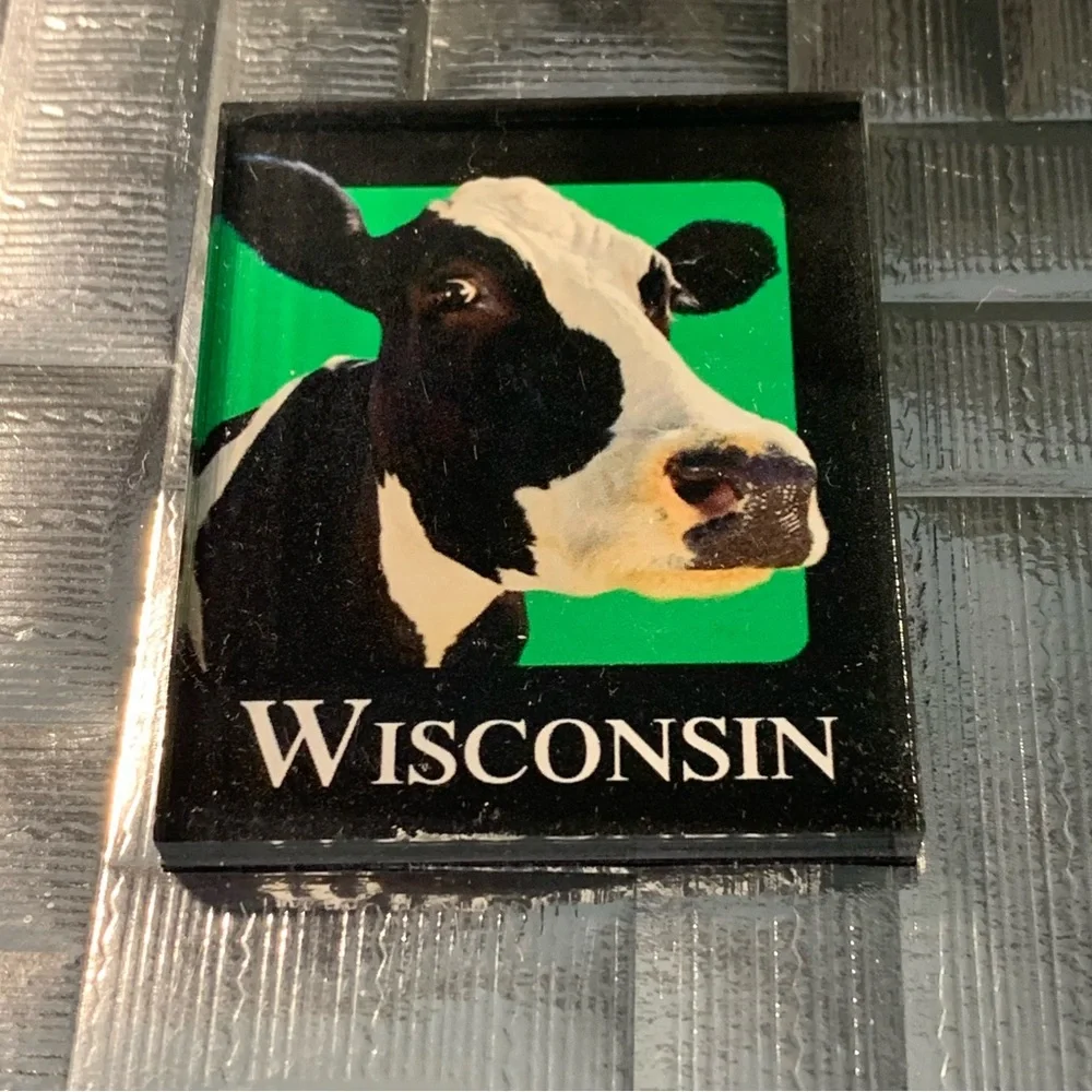 Wisconsin Dairy Cow Farm Souvenir Fridge Toolbox Magnet